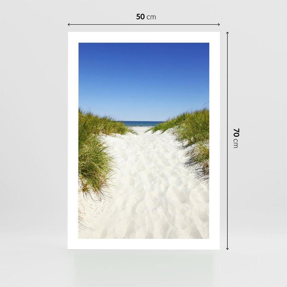 Plakat bez ramy 50x70 - Relaks nad Morskimi Wzgórzami - plaża, wydmy