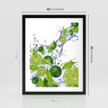 Plakat w ramie 40x50 - Cytrusowa Świeżość - limonki, cytryny - rama czarna