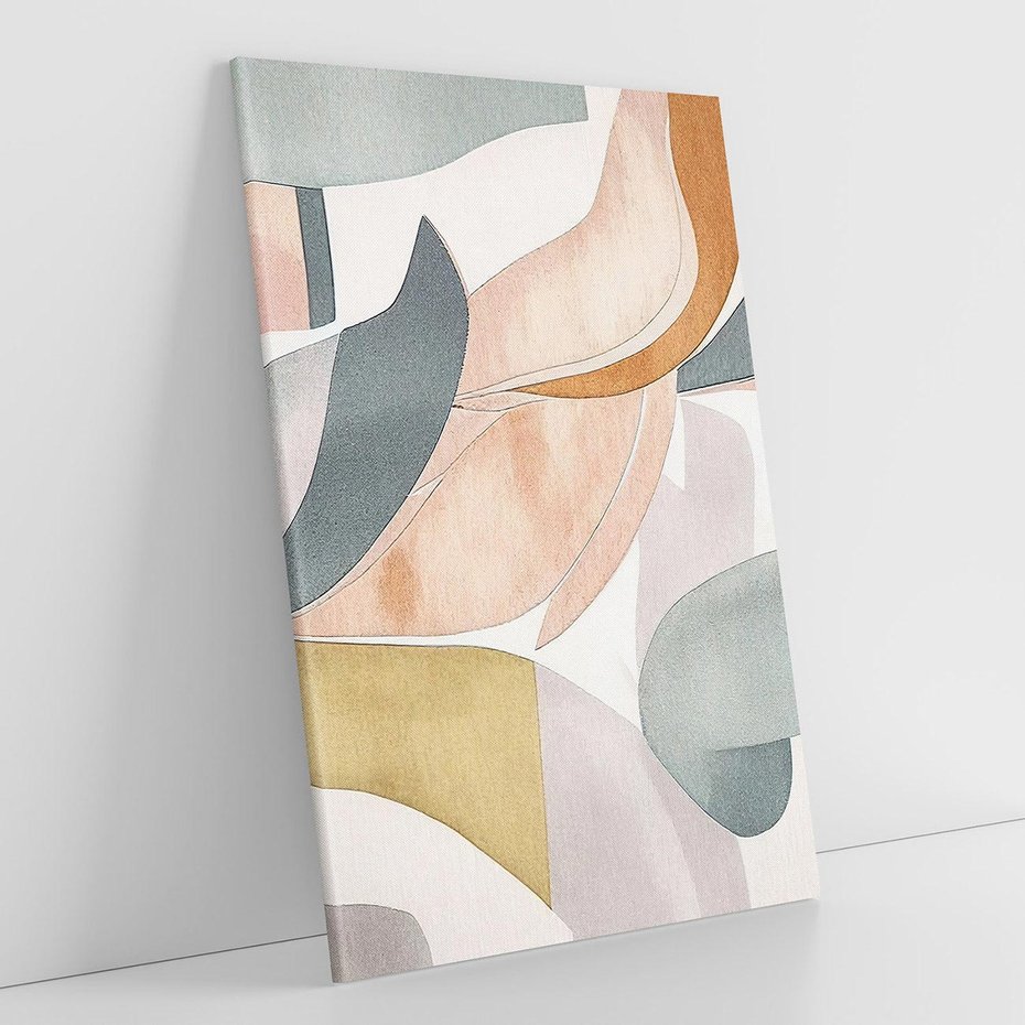 Obraz na płótnie 70x100 - Beżowe Akwarele - pastelowe akwarele, kształty