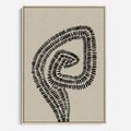 Obraz w ramie 80x120 - Nowoczesne Spektrum Wyobraźni - boho plakat, czarne kropki kreski - rama drewno