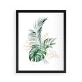Plakat w ramie 40x50 - Luksus w Detalu - złote, liście - rama czarna