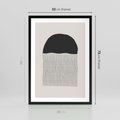Plakat w ramie 50x70 - Wewnętrzne Widzenia - abstrakcyjna kompozycja, półkole - rama czarna