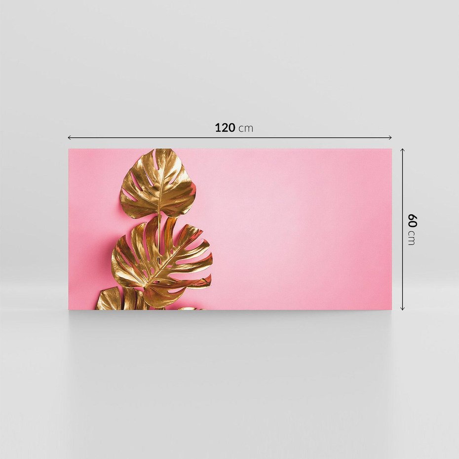 Obraz na płótnie 120x60 - Luksusowa Elegancja - złote, liście