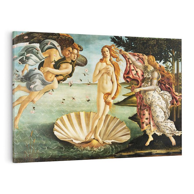 Obraz na płótnie 70x50 - "Narodziny Wenus" (1485), Sandro Botticelli - Reprodukcja - reprodukcja, obraz na płótnie