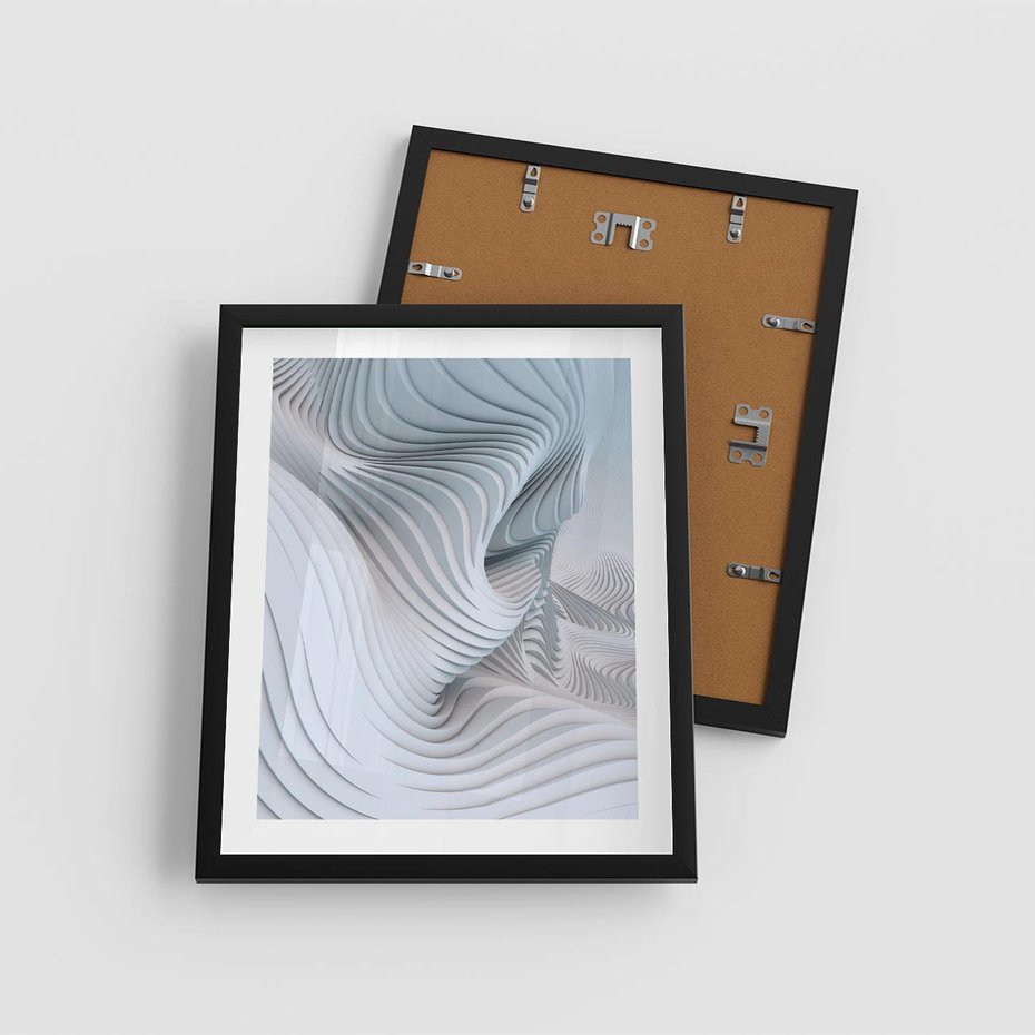 Plakat w ramie 40x50 - Abstrakcyjne Przestrzenie - geometria, 3D - rama czarna