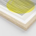 Plakat w ramie 50x70 - Ciepłe Przenikanie - geometria, żółte koło - rama drewno