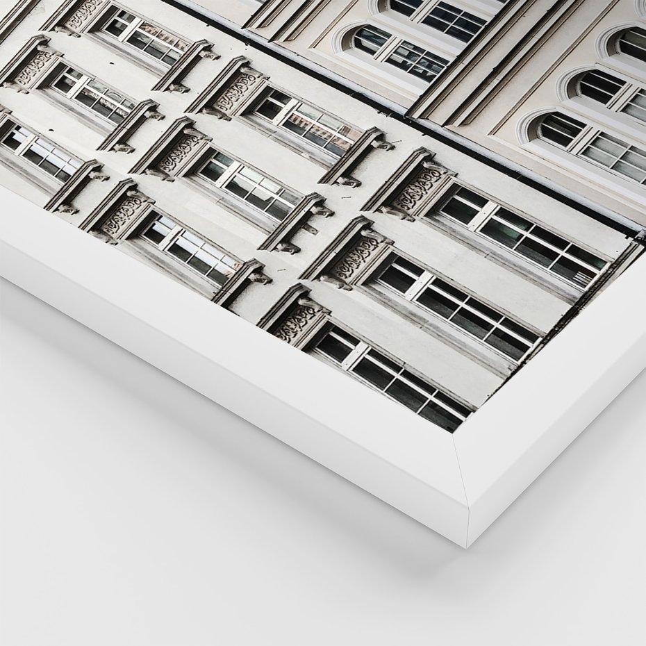 Zestaw obrazy w ramie 50x70 galeria - Typografia, podróż, miasto - rama biała