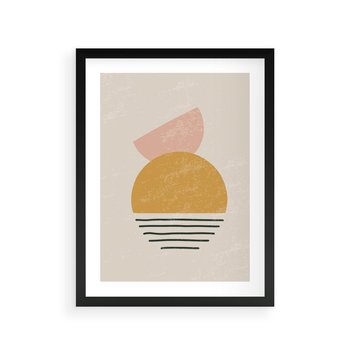 Plakat w ramie 50x70 - Krótka Forma - abstrakcyjna sztuka, boho kształty - rama czarna