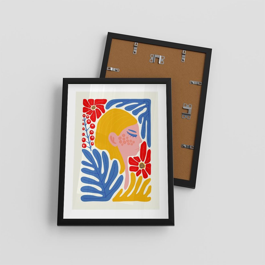 Plakat w ramie 30x40 - Kolorowe Rytmy - kobieca sztuka, abstrakcja - rama czarna