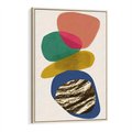 Obraz w ramie 80x120 - Kolorowe Przenikanie Kształtów - abstrakcyjne formy, obraz olejny - rama drewno
