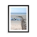 Plakat w ramie 30x40 - Fale na falochronie nad morzem - morze, falochron - rama czarna