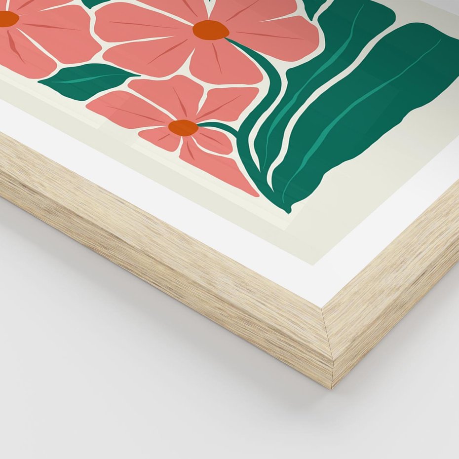 Plakat w ramie 30x40 - Energiczne Opowieści - kwiaty, sztuka nowoczesna - rama drewno