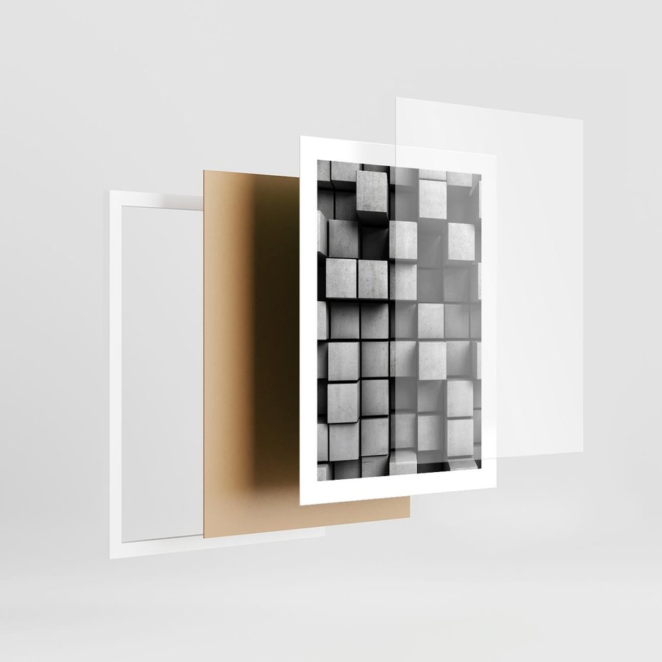 Plakat w ramie 30x40 - Geometryczne Elegancje - nowoczesny, geometryczny - rama biała