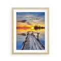 Plakat w ramie 40x50 - Zachód słońca na pomostach - zachód, słońca - rama drewno