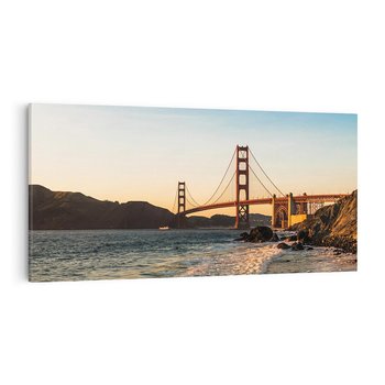 Obraz na płótnie 100x50 - Statek na morzu - Golden Gate, most