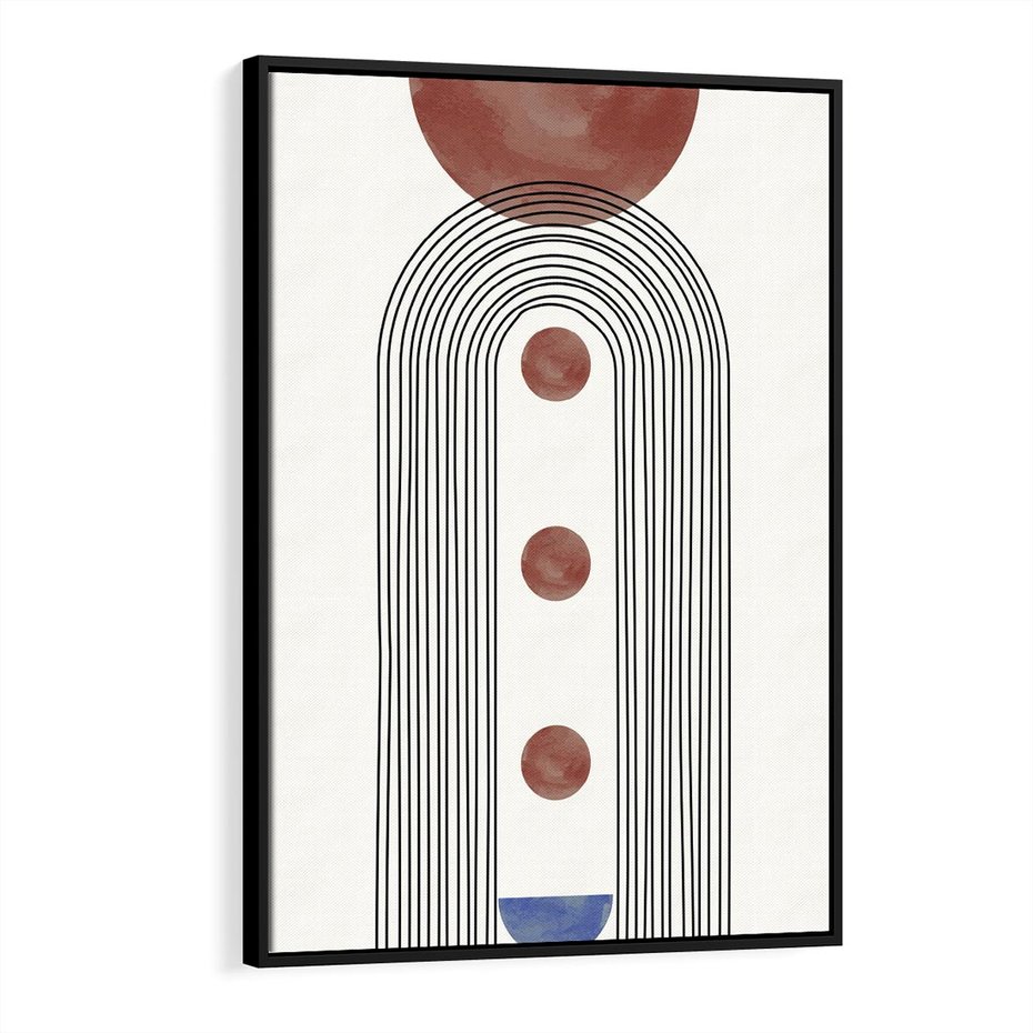 Obraz w ramie 50x70 - Symfonia Kształtów - nowoczesny plakat, styl midcentury - rama czarna