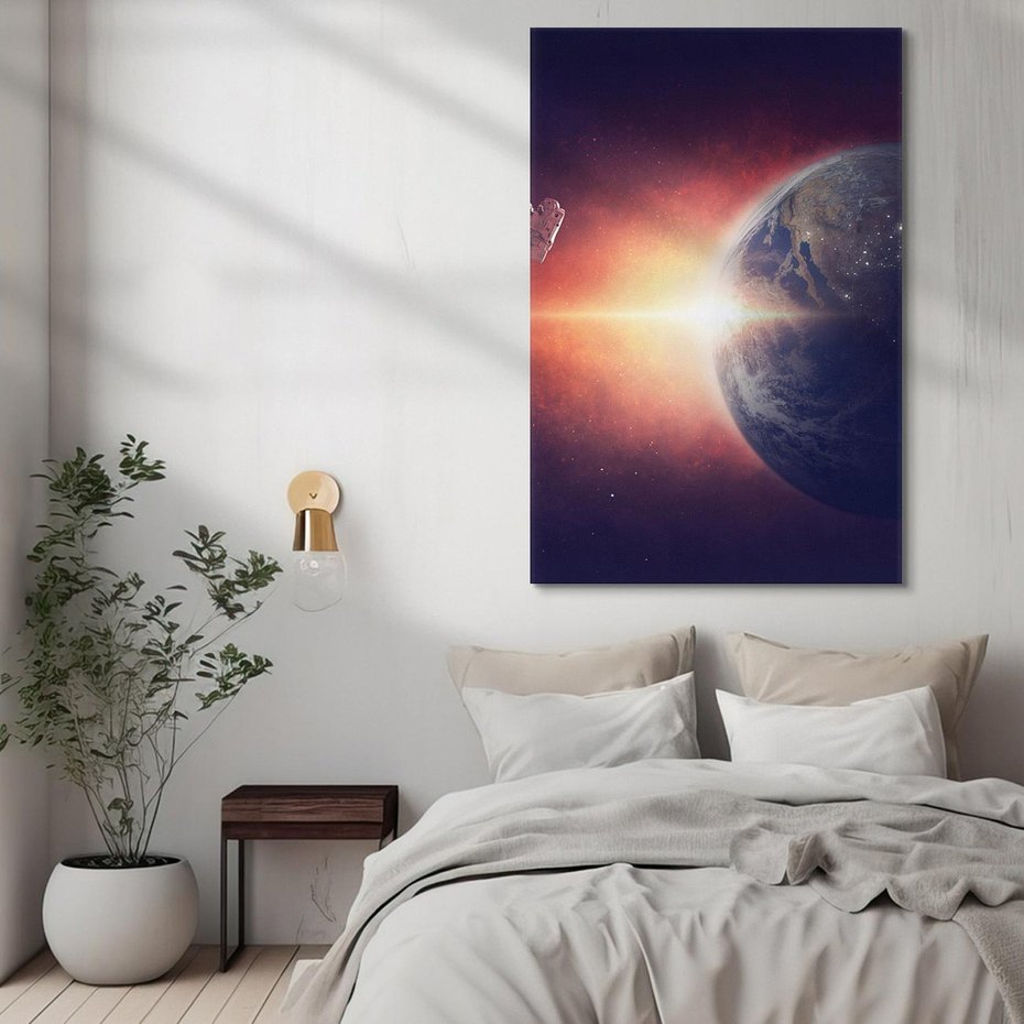 Obraz na płótnie 50x70 - Kosmiczne horyzonty - kosmos, ziemia