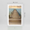 Plakat w ramie 50x70 - Pomost ku morzu - pomost, morze - rama biała