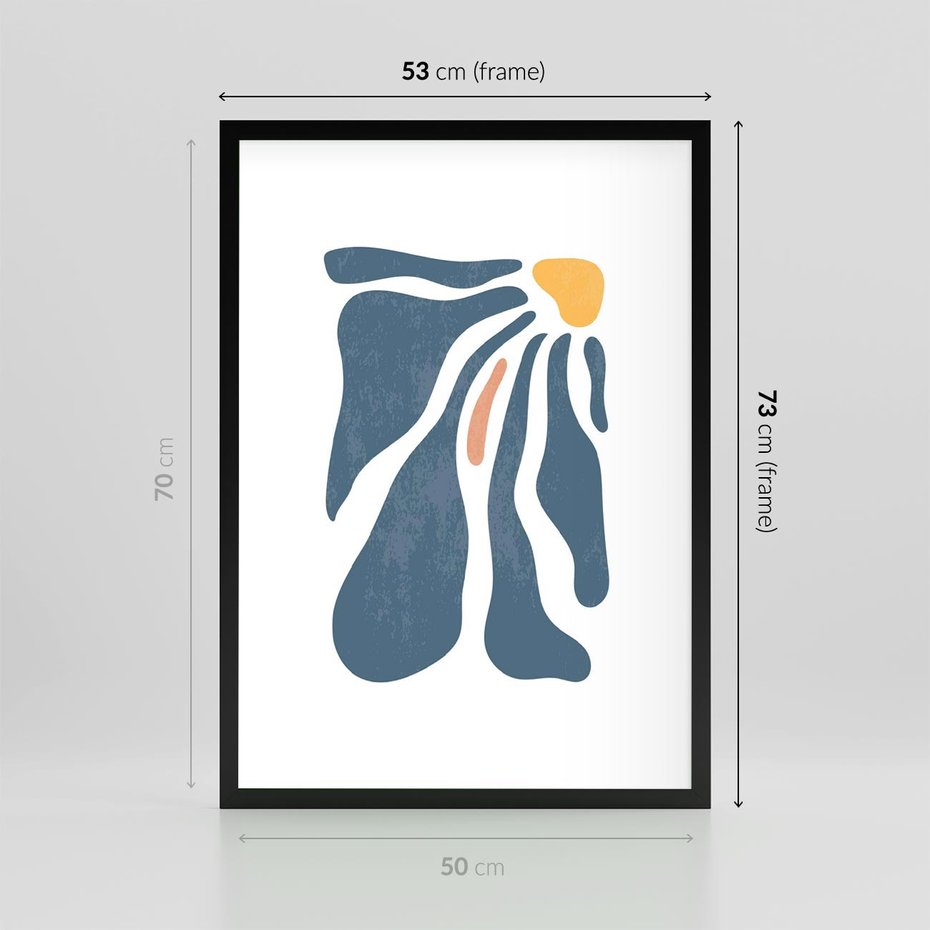 Plakat w ramie 50x70 - Melodia Kolorowych Płatków - nowoczesna kwiatowa grafika, styl retro - rama czarna