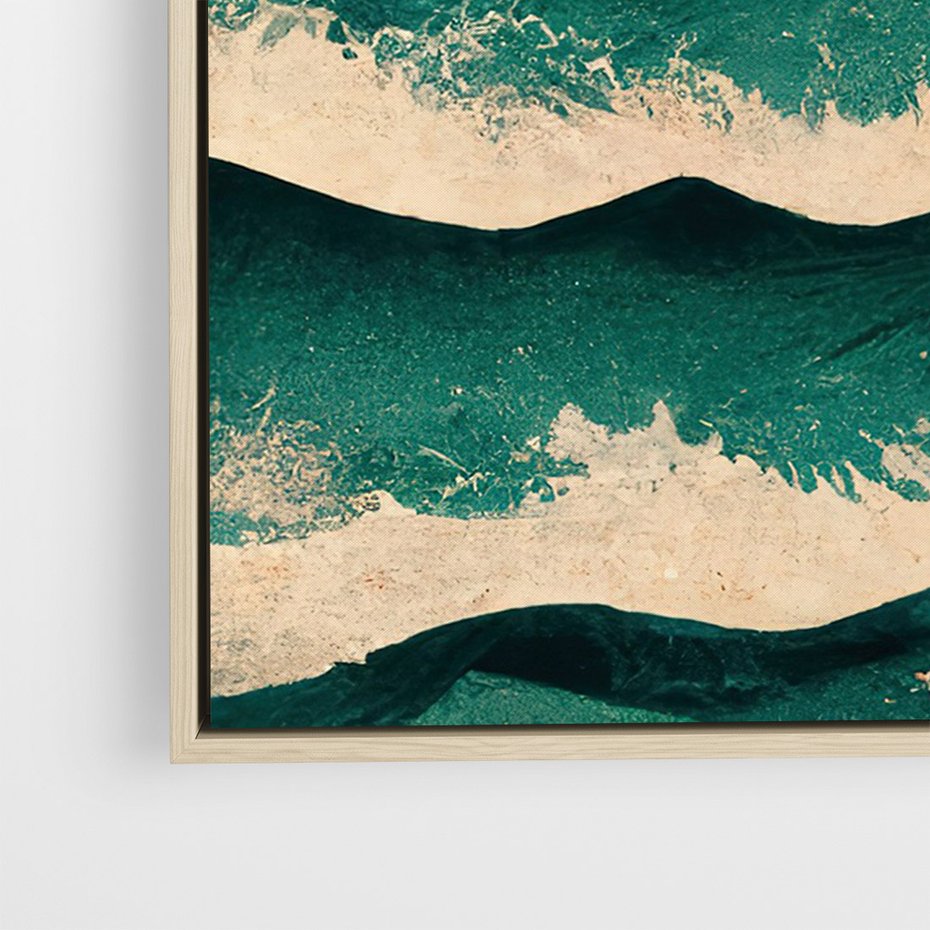 Obraz w ramie 80x120 - Czerwone Melodie - japońska sztuka, zachód słońca nad oceanem - rama drewno