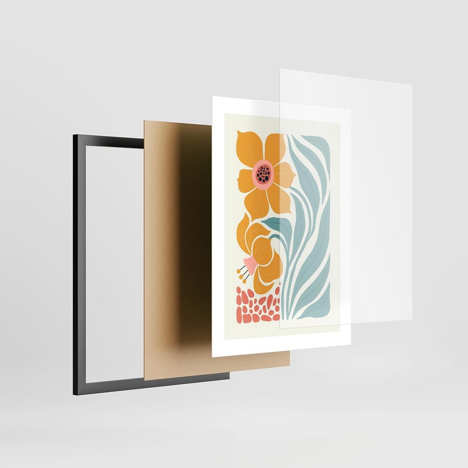 Plakat w ramie 30x40 - Pastelowa Piękność - nowoczesna sztuka, plakat - rama czarna