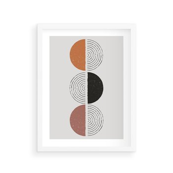 Plakat w ramie 50x70 - Eksperymenty z Geometrią - geometryczny plakat, sztuka nowoczesna - rama biała