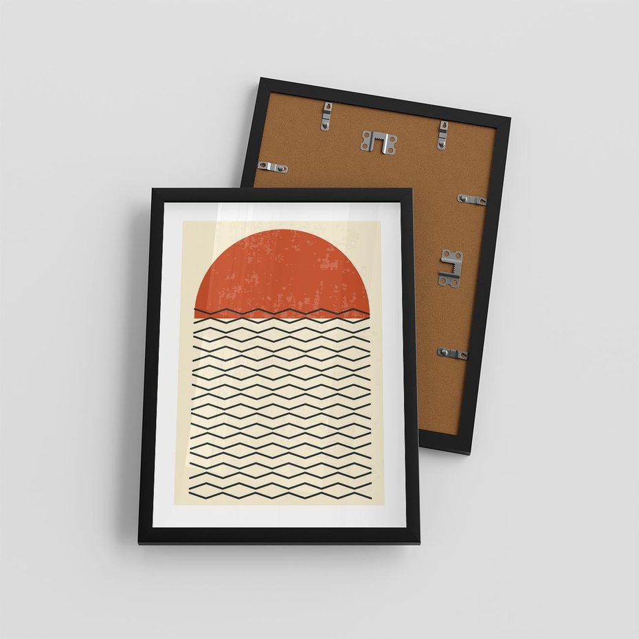 Plakat w ramie 30x40 - Abstrakcyjne Wzory na Plakacie - geometryczna sztuka, nowoczesny plakat - rama czarna