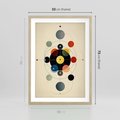 Plakat w ramie 50x70 - Bezgraniczny Taniec Światła - abstrakcyjna geometryczna kompozycja, koła linie - rama drewno