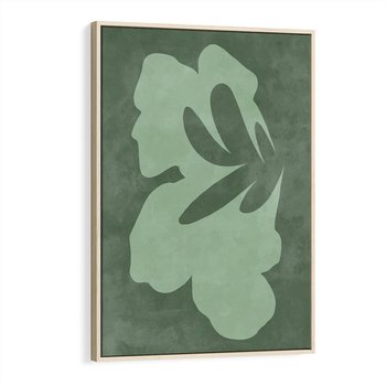 Obraz w ramie 70x100 - Kształty Zieleni - abstrakcyjny kształt, zielony plakat - rama drewno