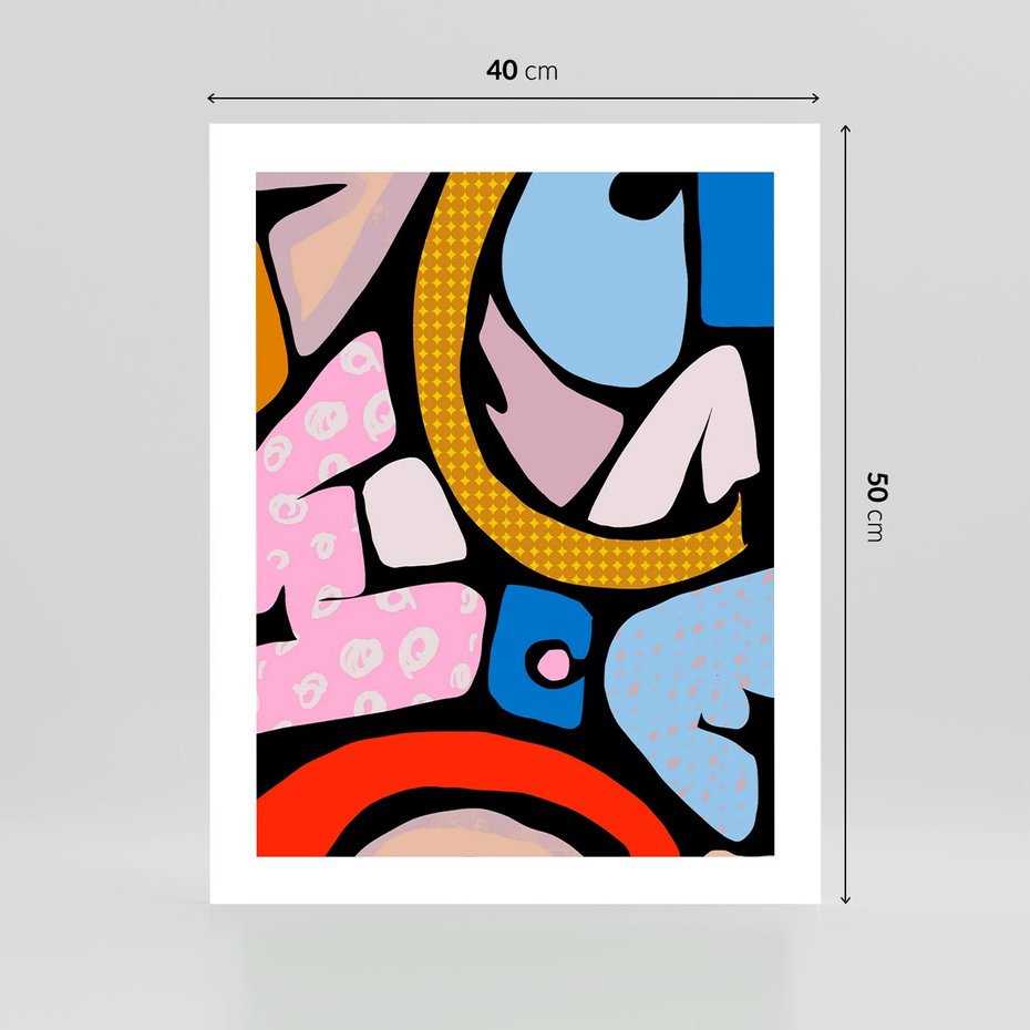 Plakat bez ramy 40x50 - Kolory Komiksu - abstrakcyjne formy, komiksowy styl