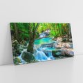 Obraz na płótnie 140x70 - Magia w lesie nad rzeką - wodospad, rzeka