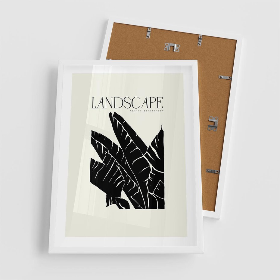 Plakat w ramie 50x70 - Rytmy roślinnego życia - nowoczesna sztuka, minimalistyczny styl - rama biała