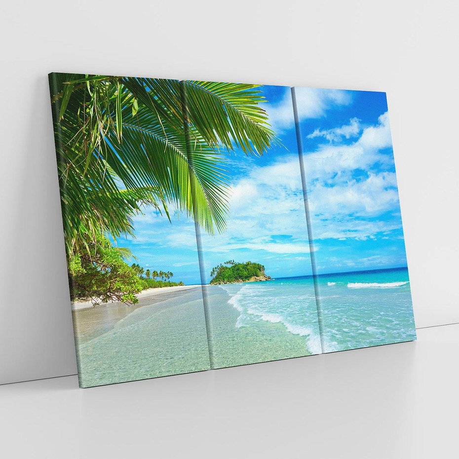 Obraz na płótnie 120x80 - Ucieczka do Raju - wyspa tropikalna, plaża