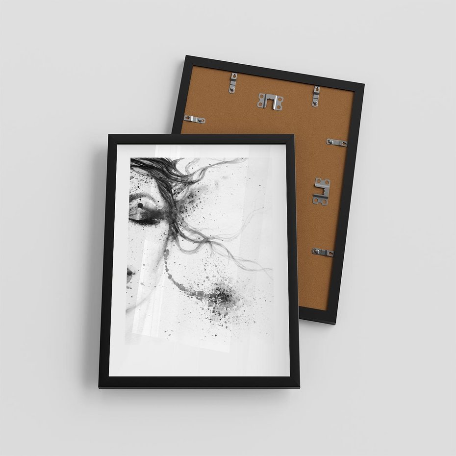 Plakat w ramie 30x40 - Eksplozja Kolorów - akwarela, abstrakcja - rama czarna