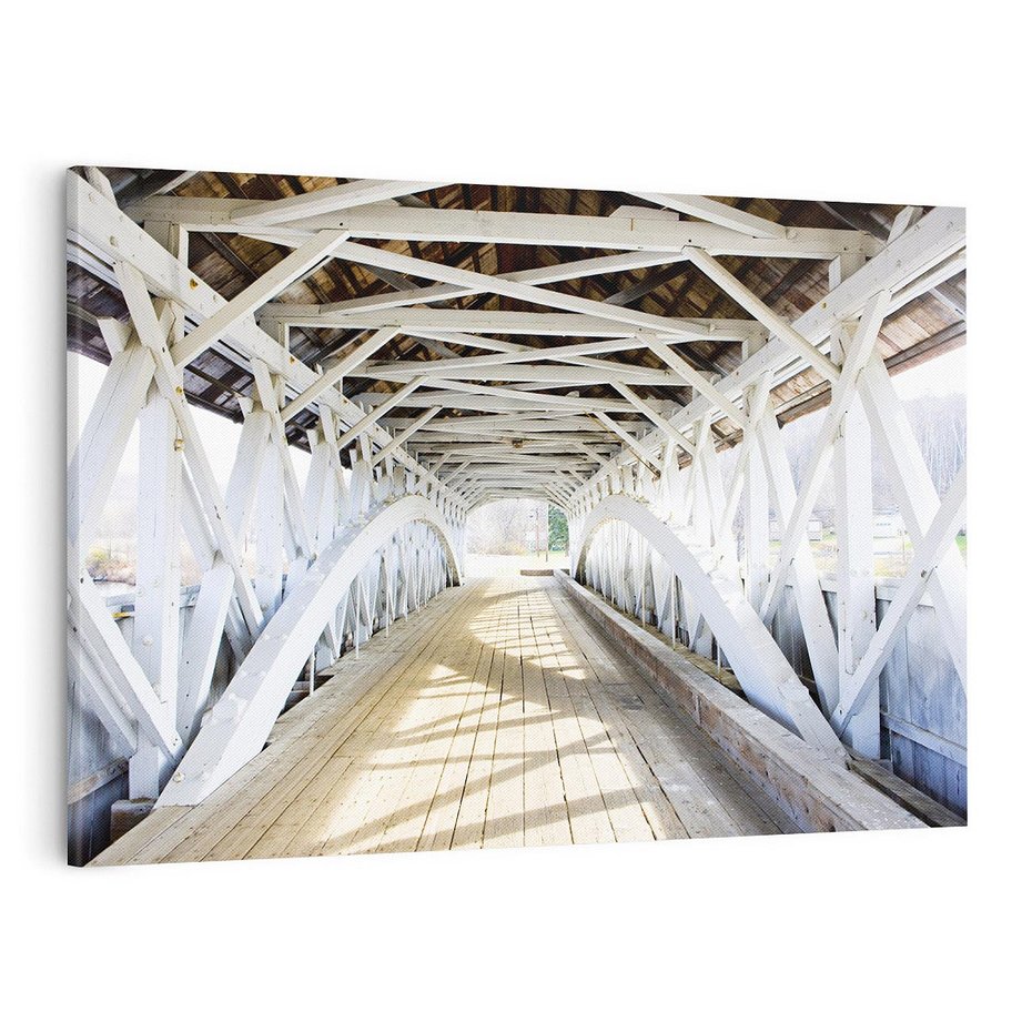 Obraz na płótnie 120x80 - Klimatyczny most w Ameryce - stary most, Ameryka