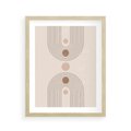 Plakat w ramie 40x50 - Zgeometryzowane Wizje - boho plakat, minimalizm - rama drewno