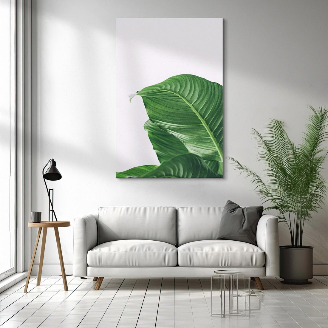 Obraz na płótnie 50x70 - Zielone liście monstery - liście, monstera