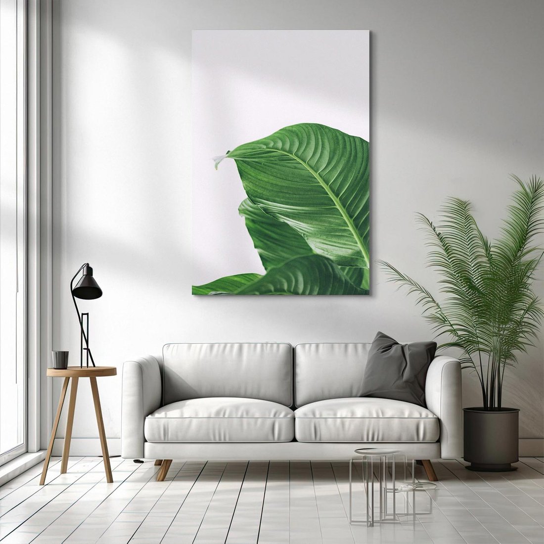 Obraz na płótnie 80x120 - Zielone liście monstery - liście, monstera