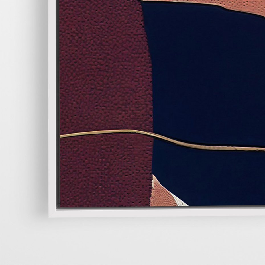 Obraz w ramie 70x100 - Abstrakt Marsala - nieregularne plamy, kształty - rama biała