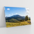 Obraz na płótnie 120x80 - Górski pejzaż: łąka i szczyty - góry, łąka