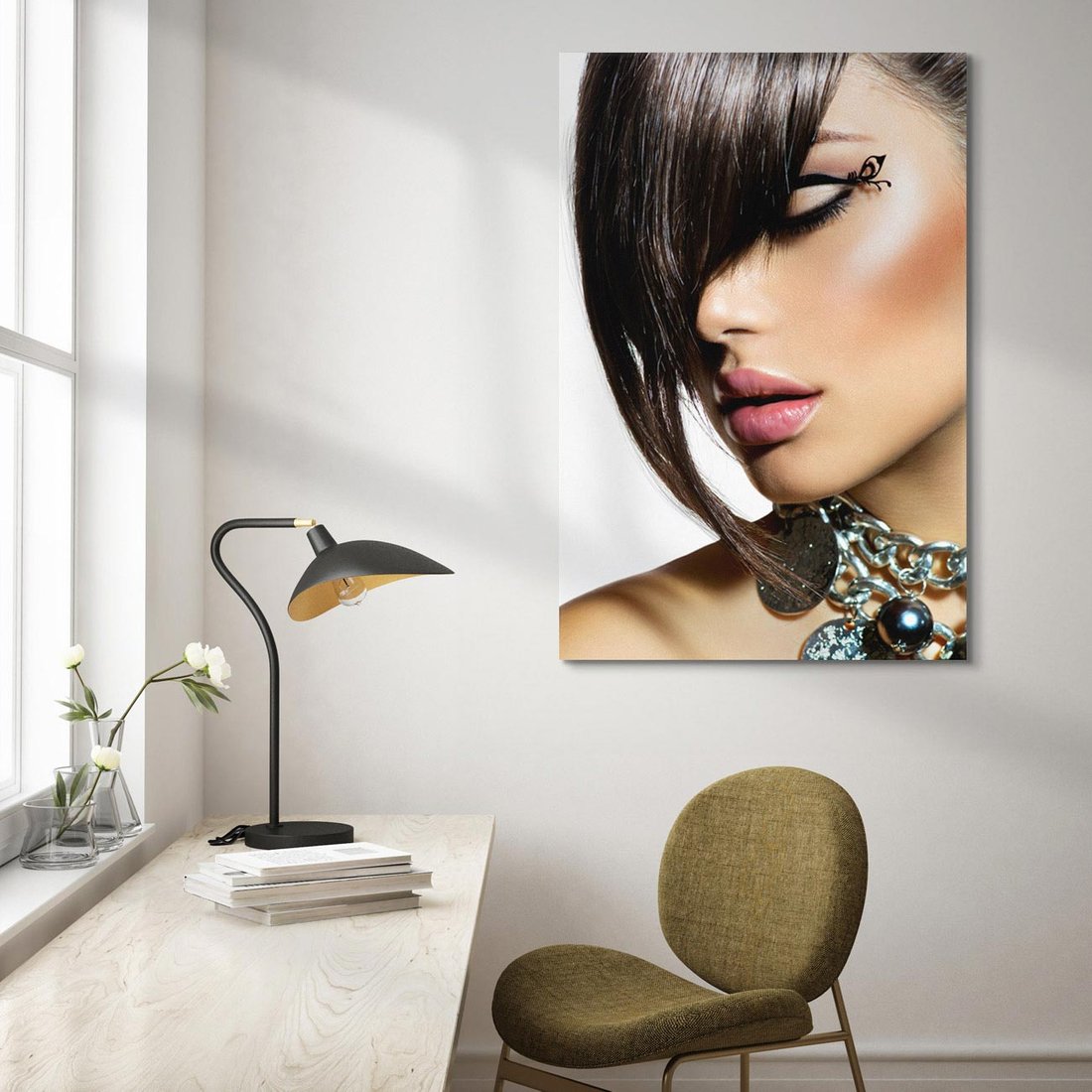 Obraz na płótnie 70x100 - Kobieca Fryzura w Ruchu - fryzura, kobieta