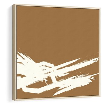 Obraz w ramie 50x50 - Taniec Energii - abstrakcyjne kreski, maźnięcia - rama drewno