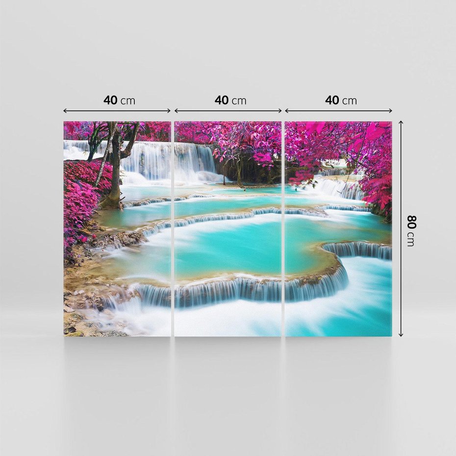 Obraz na płótnie 120x80 - Tajlandzki Wodospad: Moc Natury - Tajlandia, wodospad