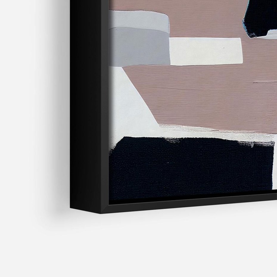 Obraz w ramie 70x50 - Wyrażona cisza abstrakcji - abstrakcyjne, nieregularne kształty - rama czarna