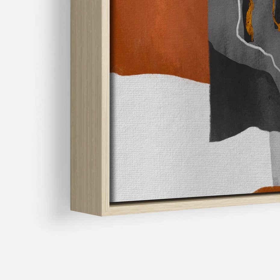 Obraz w ramie 50x50 - Nowoczesna geometria - nowoczesny, geometryczny - rama drewno