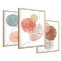 Zestaw obrazy w ramie 40x50 galeria - Abstrakcja, akwarela, plamy - rama drewno