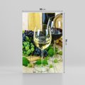 Obraz na płótnie 50x70 - Wino winogrona i kieliszki - wino, winogrona