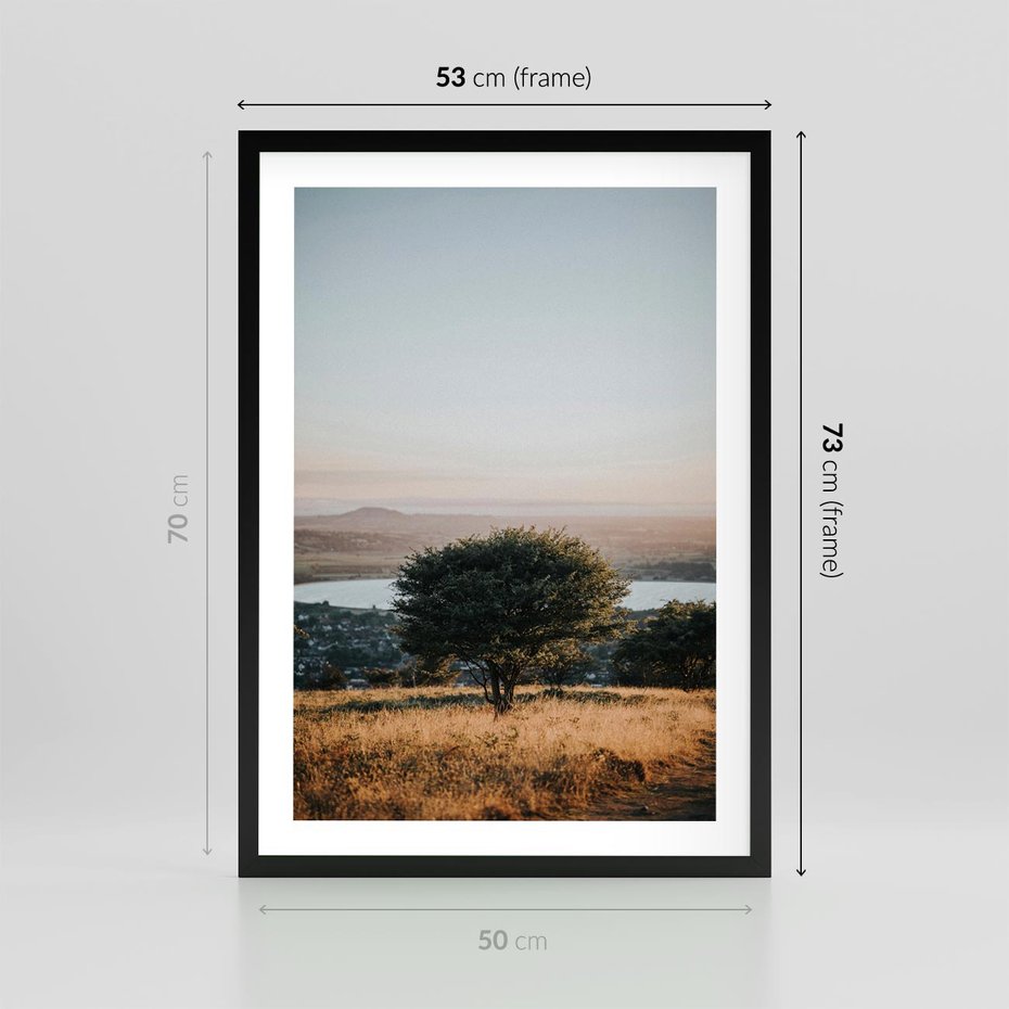 Plakat w ramie 50x70 - Siła Natury - drzewo, pejzaż - rama czarna