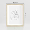 Plakat w ramie 30x40 - Wewnętrzne Emocje - para zakochanych, kobieta i mężczyzna - rama drewno