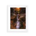 Plakat w ramie 30x40 - Barwna Harmonia - strumień, las - rama biała